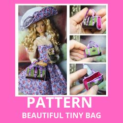 Barbie doll Pattern Diy a beautiful bag for Barbie, Bjd, Blythe, Monster High Pdf sewing Pattern