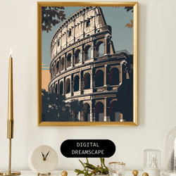 "rome's icon: the colosseum" travel poster