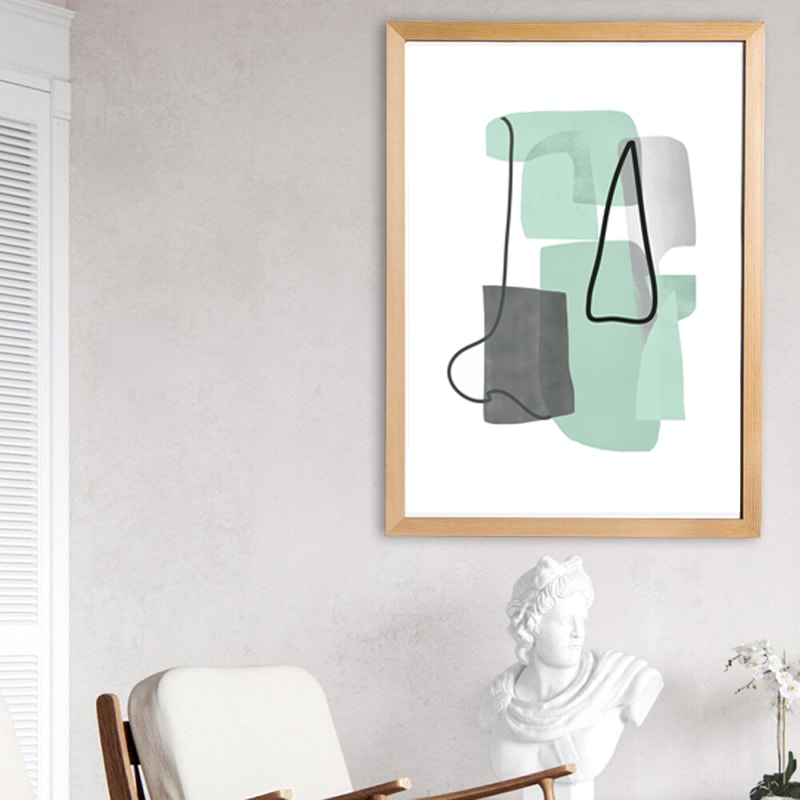 Green Posters Set Of Three Prints, Abstract Painting Large Triptych Wall Art Scandi Art, Green Gray Art Digital Download