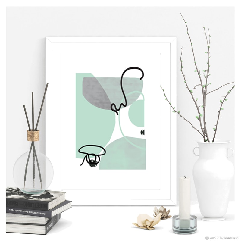 Green Posters Set Of Three Prints, Abstract Painting Large Triptych Wall Art Scandi Art, Green Gray Art Digital Download