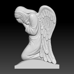 3D STL Model for CNC file Tombstone Figurine Crying Angel