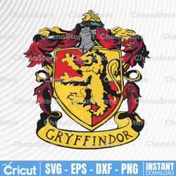 harry potter gryffindor crest,  harry potter svg, instant download, cricut design, silhouette cut files, hogwarts svg