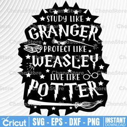 study like granger protect like wesasley live like potter,harry potter theme,harry potter print,harry potter party,