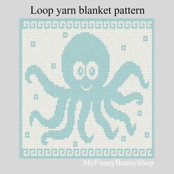 Loop yarn Octopus blanket pattern PDF