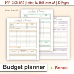 budget planner, budget planner template, financial planner template, printable budget planner, budget checklist, printab