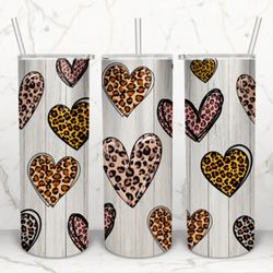 valentine's day heart leopard tumbler