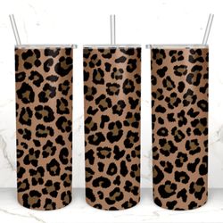 leopard 20 oz skinny tumbler sublimation
