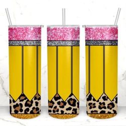 teacher 20oz skinny tumbler wrap png