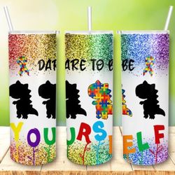 dare to be different autism tumbler png