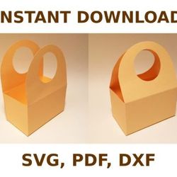 paper bag template, box template svg, svg files, svg, cricut