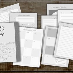 black-and-white printable motivational planner