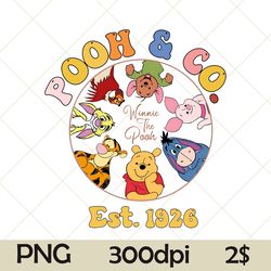 pooh and co ets 1926 png, winnie the pooh png, pooh and friends png, the pooh png, sublimation design, digital download,