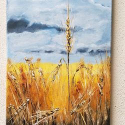 abstract oil painting landscape after storm