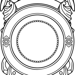 blank_badge 1 outline template black white vector outline or line art file for cnc laser cutting, wood,svg