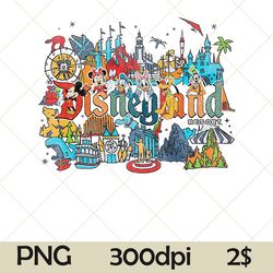 Retro Disneyland Est 1955 California png, Vintage Disneyland png, DisneyFamily matching png, Mickey And Friends png, Dig