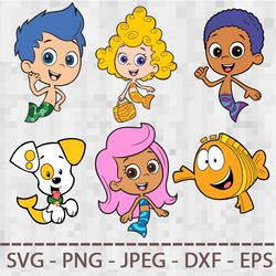 bubble guppies svg png jpeg digital cut vector files for silhouette studio cricut design