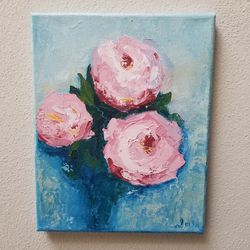 abstract oil painting peony