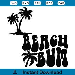 hello summer vacation beach bum svg cutting digital file