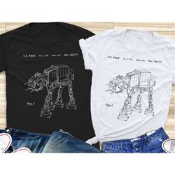 star wars at-at walker 2 patent t-shirt, star wars shirt, star wars patent, patent print shirt, vintage patent t-shirt,