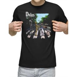 star wars shirt droids abbey road t-shirt movie music mashup adults gift for men t shirt