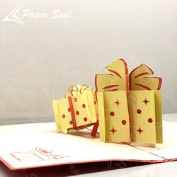 Giftbox pop-up card template | pop-up card svg | papercraft | Paper Soul Craft