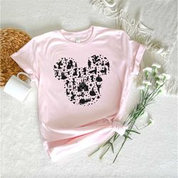 disney shirt, disney shirt for women, disney ear shirt, women's unisex disney t-shirt, disney mickey silhouette shirt, t