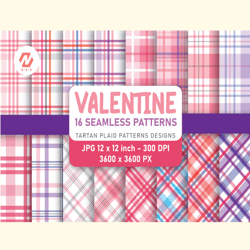Valentine Seamless Plaid Pattern Design