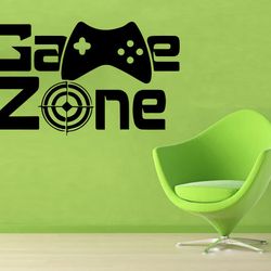 Game Zone Sticker, Video Game, Computer Game, Game Play, Gamer Wall Sticker Vinyl Decal Mural Art Decor