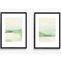 Set of 2 Watercolor Paintings Landscape