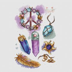 Magic amulets. Cross stitch pattern pdf & css