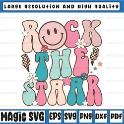 rock the staar teacher groovy svg, teacher testing png, state testing svg, motivational teacher png, mothers day svg, di