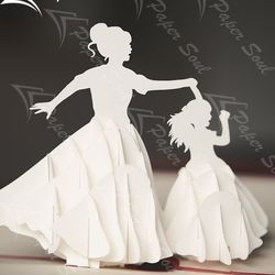 mother and daughter pop-up card template | mother's day card svg | diy gift to mother from daughter | paper soul craft