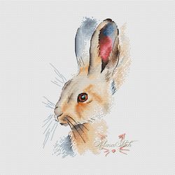 Hare. Cross stitch pattern pdf & css