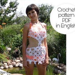 Crochet lace tunic for the beach, Irish crochet pattern , crochet dress pattern , crochet lace pattern , crochet  lace