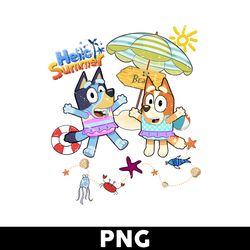 bluey hello summer png, hello summer png, bluey and bingo png, cartoon png, bluey png, bluey dog png - digital file