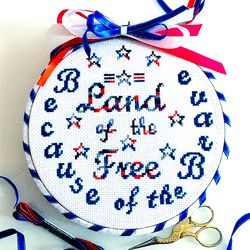 variegated land of the free usa patriotic cross stitch pattern pdf by crossstitchingforfun, instant download