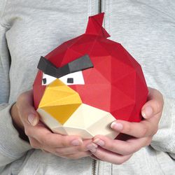 3d Papercraft Angry Bird Red PDF DXF Templates