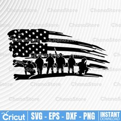 American Flag Distress 06 with Frontliners Police Thin Blue Line SVG |The Blue Lives Matter| Police Life Svg