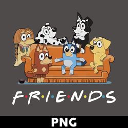 bluey with friends png, bluey and friends png, bluey png, bluey dog png, cartoon png - digital file
