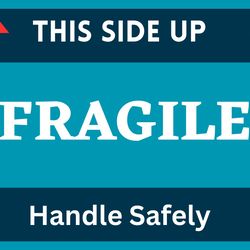 PVC Transparent Fragile Handle With Care Stickers For Dispatching Fragile Items (Pack of 200) 3X2 Inches