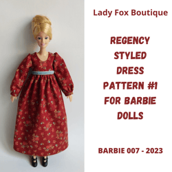 Barbie regency dress pattern