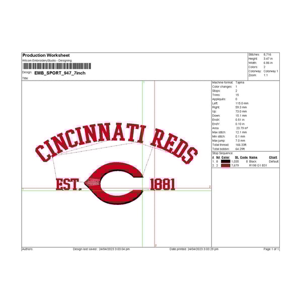 Cincinnati Reds Embroidery Designs, MLB Logo Embroidery File | Inspire ...
