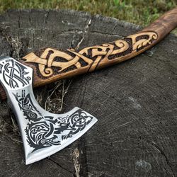 hand-forged viking axe fenrir