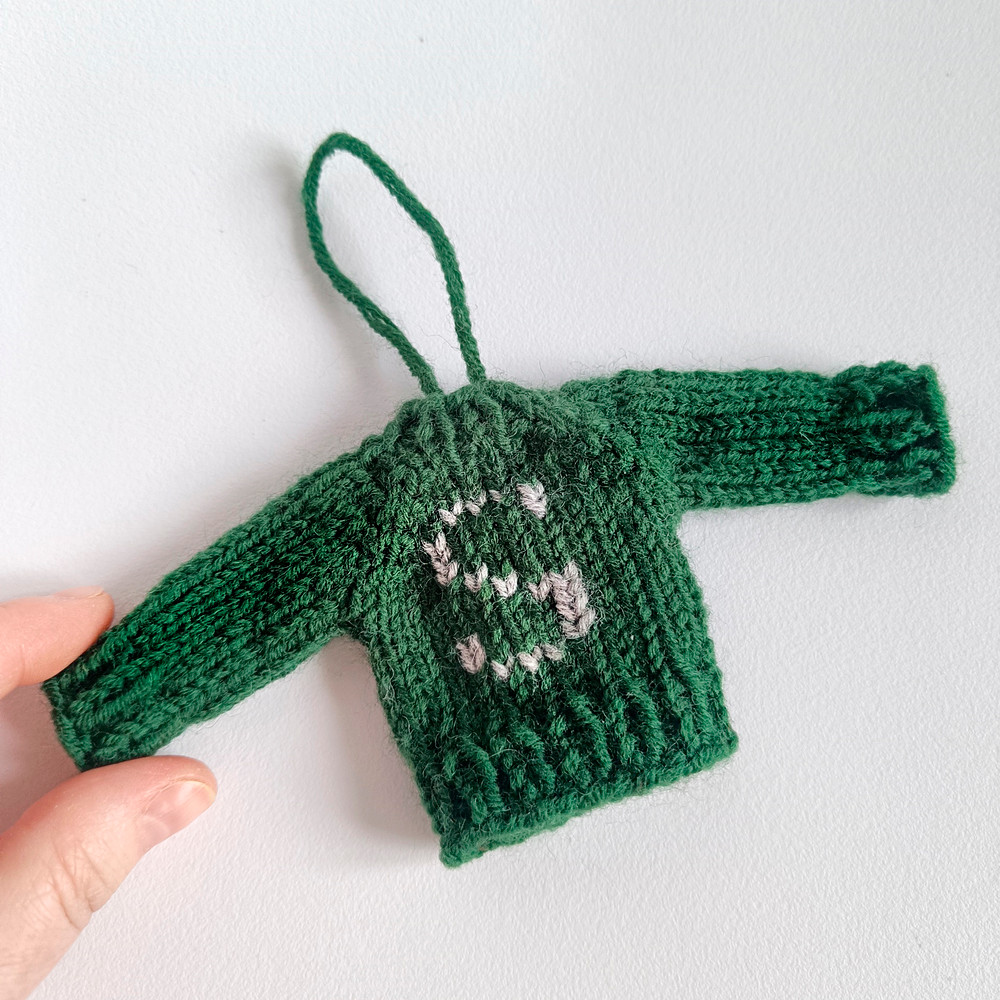 Decorated Slytherin Harry Potter Christmas Tree Hand-Knit Sweater Ornament Tiny sweater 1 piece