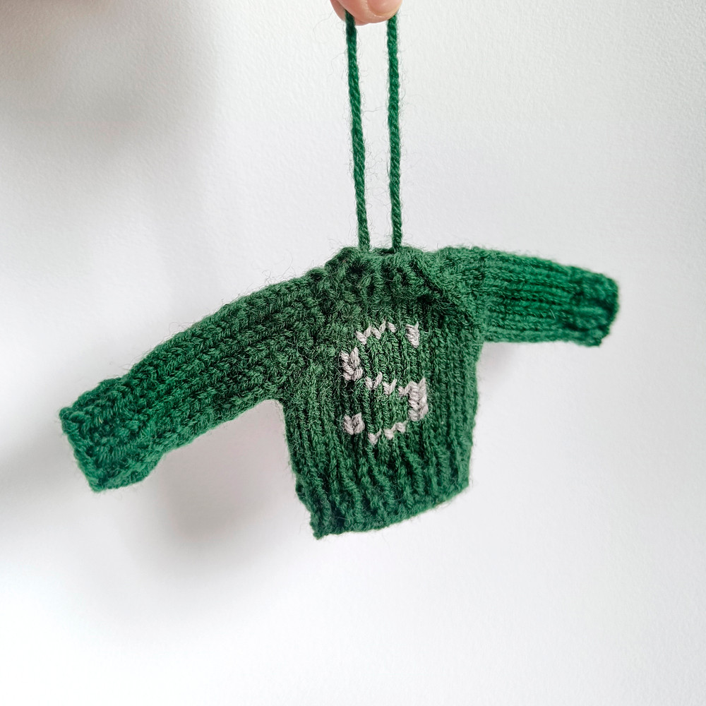 Decorated Slytherin Harry Potter Christmas Tree Hand-Knit Sweater Ornament Tiny sweater 1 piece