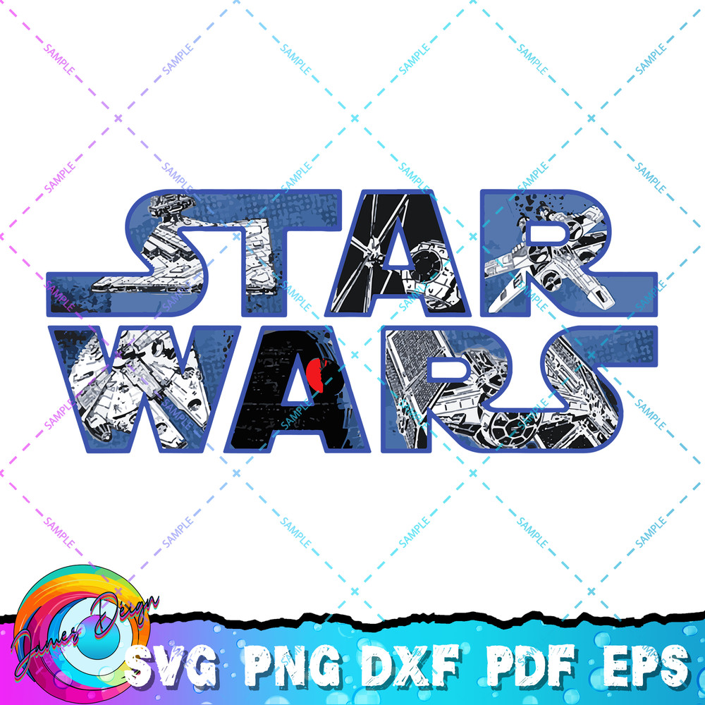 Star Wars Logo Millennium Falcon and Death Star T-Shirt copy.jpg