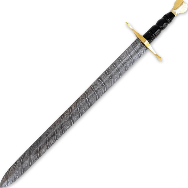 Jewel of the Nation Medieval European Damascus Steel Arming Sword.jpg