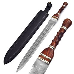 Ancient Roman Inspired Damascus Steel Gladius Historical Replica Sword