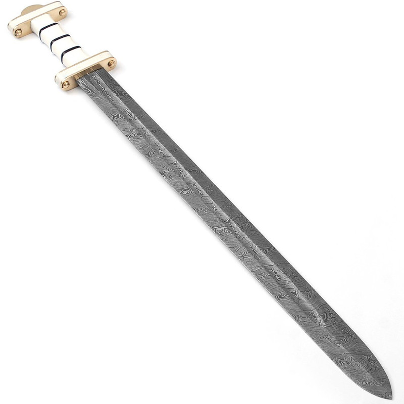 Sword Of Damnation Damascus Steel Norse Viking War Sword in uk.jpg