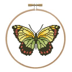 Butterfly 1 cross stitch pattern Easy cross stitch Bright butterfly design Butterfly in hoop cross stitch Nature xstitch